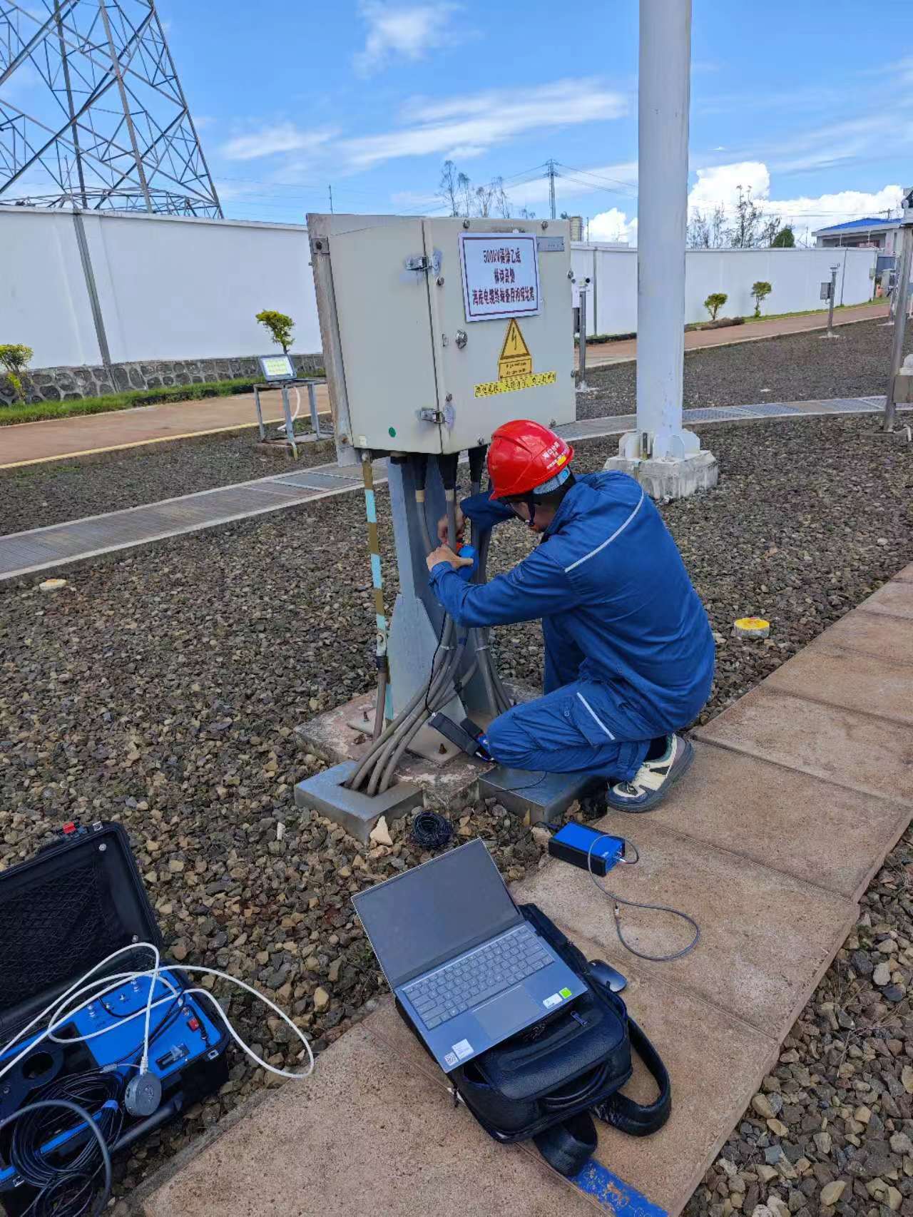 電纜故障檢測現場